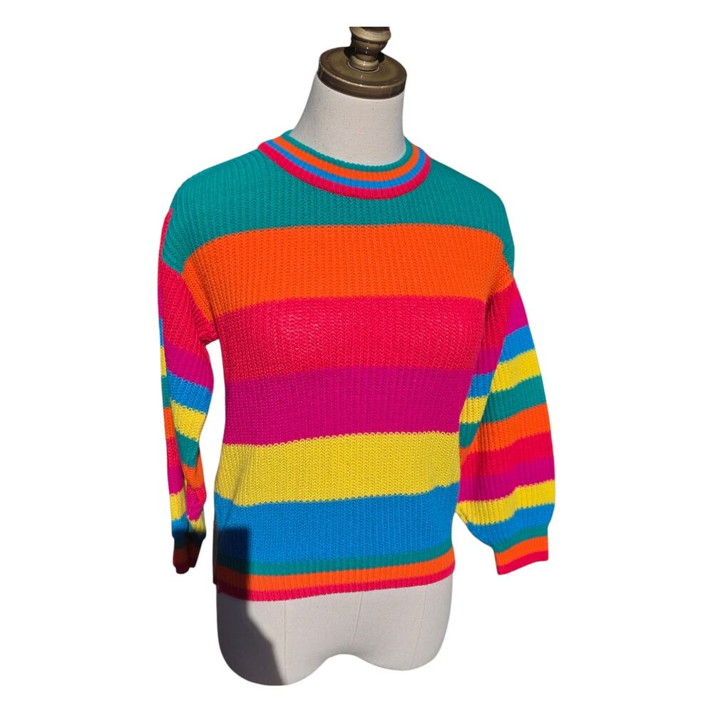 Knitwaves Colorblock Sweater - 100% Acrylic - Size Small